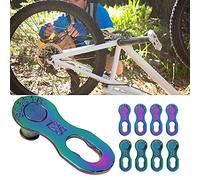 Karlak Maillon de Chaîne de Vélo Connecteur Chaîne à Maillons Manquants Maillon Rapide pour Accessoire Cyclisme Vélo en Acier à 12 Vitesses avec Options D'argent (Pince multicolore)