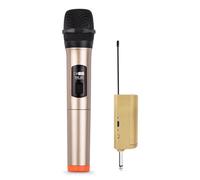 Karlak Microphone Unidirectionnel sans Fil avec Récepteur pour la Parole, Les Réunions, Les Performances sur Scène et Mariages en Plein Air (Or)