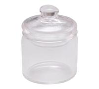 Karlak Mini Bocaux en Verre pour Maison de Poupée, Ensemble de 2, Solution Rangement élégante pour écrans Miniatures, Verre Transparent, échelle 1:12 (Pot en)