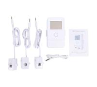 Karlak Moniteur D'énergie à 3 Circuits, Capteur de Puissance sans Fil, Compteur D'énergie WiFi, Compteur électrique Intelligent, Disjoncteur de Relais 16A, LCD, Alarme Surchauf
