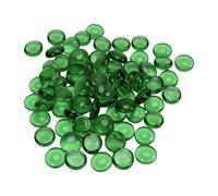 Karlak Perles de Verre Plates, Pierres Décoratives pour Bricolage et Remplissage de Vase, 120 Pierres D'aquarium Polyvalentes (Verre Vert)
