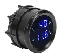 Karlak Voltmètre Numérique Double Température de L'eau, Jauge Polyvalente 2 en 1 pour Voiture et Camion, Mesure la Température et la Tension, Plastique Durable, Taille 52 Mm