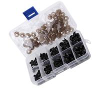 Karlak Yeux de Poupée 6-12mm avec Joint, 100 Pièces | Modèles d\'yeux polyvalents, parfaits pour les ours en peluche, parfaits pour les projets de couture