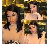 Karlami 13x6 perruque bob cheveux humain densité 150% accusé brésilien vierge naturelle noire bob perruque avec cheveux de bébé partie latérale perruque courte bob perruque