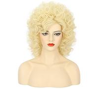 Karlery Femme Perruque Longue Blonde Bouclée de Dolly Parton Perruque de Chanteur Vintage pour Halloween Costume Party