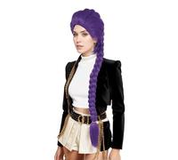 karlery Femmes Longue Violet Tressé Veau Perruque Dessin Animé Anime Film Cosplay Perruque Adulte Résistant à la Chaleur Fibre Synthétique Brethable Taille Ajustable Pour Halloween Costume Party