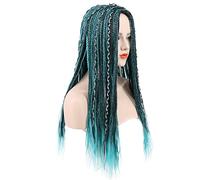 Karlery Perruque avec Tresse Longue Bleu et Noire pour Carnaval Halloween Cosplay Déguisement Party