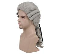 Karlery Perruque Coloniale Longue Ondulée Grise de Juge pour Carnaval Halloween Cosplay Déguisement Party