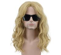 Karlery Perruque Longue Blonde Bouclée de Homme et Femme Perruque de Rocker des Années 80 pour la Fête Halloween Costume Party