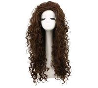 Karlery Perruque Longue Frisée Boucléé Brune Foncée de Femmes pour Carnaval Halloween Cosplay Déguisement Party