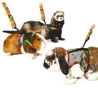 Karlie Art Joy Harnais pour cochons d'Inde et furets - Harnais pour rongeurs - M - Tissu de coton - Multicolore - 24-29,5 cm
