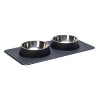 Karlie Dex 522624 Set de Vaisselle en Silicone en INOX Noir 700 ML 2 x 350 ML