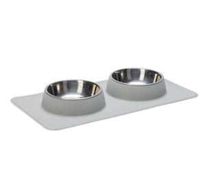 Karlie Dex Lot de 2 Sets de Table en Silicone en INOX Blanc 700 ML 2 x 350 ML