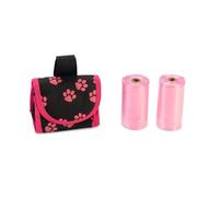 Karlie Easy Bag Porte-sacs à déjections canines en nylon avec 2 roulettes Noir/rose 5 x 7 cm