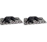 Karlie Flamingo Couverture Polaire pour Chien Gris 100 x 70 cm (Lot de 2)