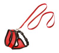 Flamingo Harms Set de Harnais pour Chat Rouge/Noir 110 cm 10 mm