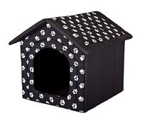 Niche avec lit pour chien pour l'intérieur & l'extérieur - pliable, résistant aux intempéries - 38x32 cm - toit avec fermeture éclair | PillowPrim