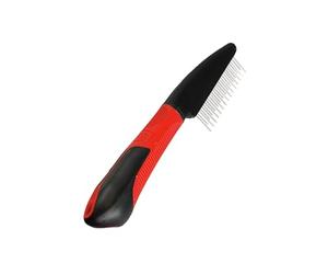 Karlie Peigne de toilettage à dents rotatives en caoutchouc pour chien Rouge/noir 21 x 5 cm