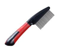 Karlie Peigne de toilettage à dents rotatives pour chiens Vigoureux - caoutchouc - rouge/noir - 21x6,5 cm