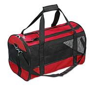 Karlie Sac de Transport Chat - Chien - Flamingo Divina Rouge (M) - 46×28×29 cm - Polyester - léger - Ventilation - Sangle sécurité - Pieds - poignées & bandoulière