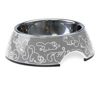 KARLIE Simons Cat Gamelle en Plastique pour Chat Gris foncé 160 ML 14 x 14 x 4,5 cm
