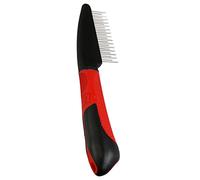 Karlie Toilettage Peigne Dents Rotatif avec poignée, Rouge/Noir
