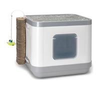 Karlie Toilettes Cube II Gris 48x40x43cm Avec Couchette Et Kratzplatte