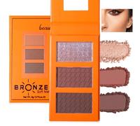 KARLOR Contour Highlighter Palette 3 en 1 avec miroir, palette de poudre de contouring, marron bronze, contour du visage, poudre, paillettes, nacré, surligneur (06#)