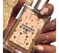 KARLOR Gold Shimmer Body Oil, Illuminateur pour le corps, huile pour le corps, Shimmer liquide, paillettes pour le corps, brillance, liquide, paillettes, huile pour le corps, les jambes, les bras, le