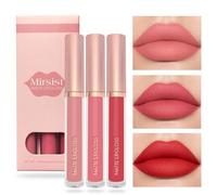 KARLOR Lot de 3 rouges à lèvres liquides mats - Rose pêche rouge - Rouge à lèvres mat liquide - Hydratant - Imperméable - Longue durée de vie - Tenue 24 heures (set B)