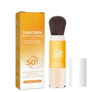KARLOR Poudre de fixation solaire avec brosse, SPF 50 PA++, poudre de protection solaire, poudre de finition, poudre matifiante, contrôle de l'huile, facile à tenir