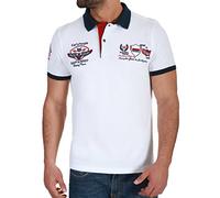 Karl's People 6681 Polo pour homme avec détails brodés haut de gamme - Blanc - Medium