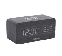 Karlsson - Bloc réveil avec chargeur de téléphone LED - Noir
