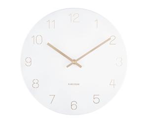 Karlsson Charm Engraved Numbers Wall Clock S Horloge Murale KA5788WH - Unisex - 30 cm - Quartz
