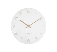 Karlsson - Charm horloge murale avec chiffres gravés, petit - Blanc