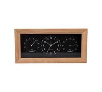 Réveil Karlsson Neat rectangulaire noir en bambou température et hygrométrie