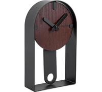 Karlsson - Horloge de bureau Tronçonnée - Plaqué Noyer Noir - 22x13x5cm