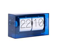 Karlsson Horloge de table Boxed Flip - Bleu foncé - 20.7x20.7x11.7cm - Rectangle - Acrylique - Horloge de table ou d'armoire - Horloges de salon