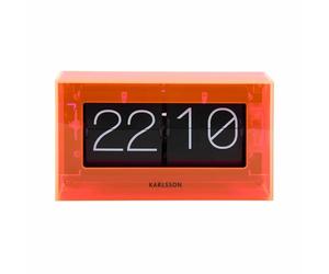 Karlsson Horloge de Table Boxed Flip - Orange - 20.7x7.1x11.7cm | Rectangle - skandinavisch - Acrylique - Horloge de table - Horloge décorative - Décoration pour Chambre et Salon