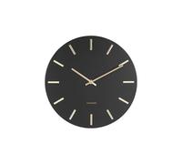 Karlsson Horloge Moderne métal Charm 30 cm, Black - Goldfarbene Ziffern