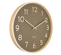 Karlsson - Horloge murale avec veines de bois pures - Vert mousse