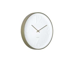 Karlsson Horloge Murale Ayuno - Vert armée - Ø40cm | Autour de - skandinavisch - Polypropylène - Horloge Murale - Décoration murale pour Chambre d'enfant et Salon