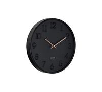 Karlsson Horloge murale Calma - Horloge murale scandinave 30 cm avec mouvement de balayage silencieux et chiffres gravés (noir mat)