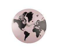 Karlsson - Horloge murale carte du monde - Rose clair