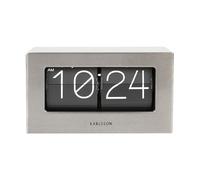 Karlsson Horloge Murale/de Bureau Boxed Flip - Acier brossé - 20,5x7x11,5cm | Rectangle - skandinavisch - Acier - Horloge de table - Horloge décorative - Décoration pour Chambre et Salon
