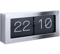 Karlsson - Horloge murale / de bureau Boxed Flip XL - Acier brossé