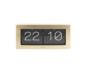 Karlsson Horloge Murale/de Bureau Boxed - Flip XL - Gold - 37x17,5x9cm | Rectangle - skandinavisch - Acier - Horloge de table - Horloge décorative - Décoration pour Chambre et Salon