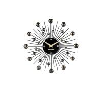 Karlsson Horloge Murale Sunburst, Noir et doré, 30 cm