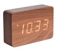 Horloge réveil en bois square - h. 10 cm