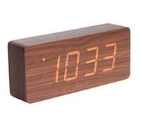 Karlsson - Horloge réveil en bois Square - H. 9 cm - Marron - Square Marron